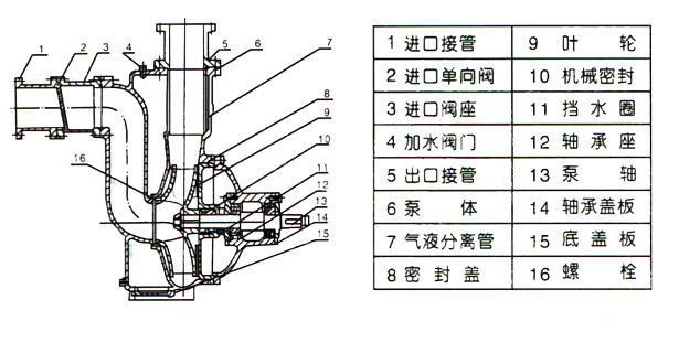 自吸排污泵結(jié)構(gòu)圖